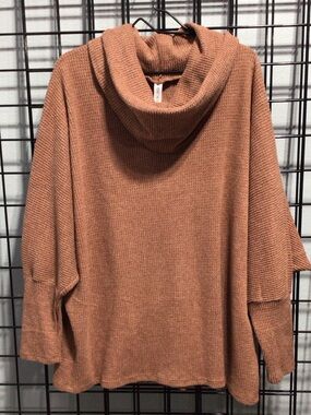 Scarlett Ribbed Cowl Neck Sweater - Camel